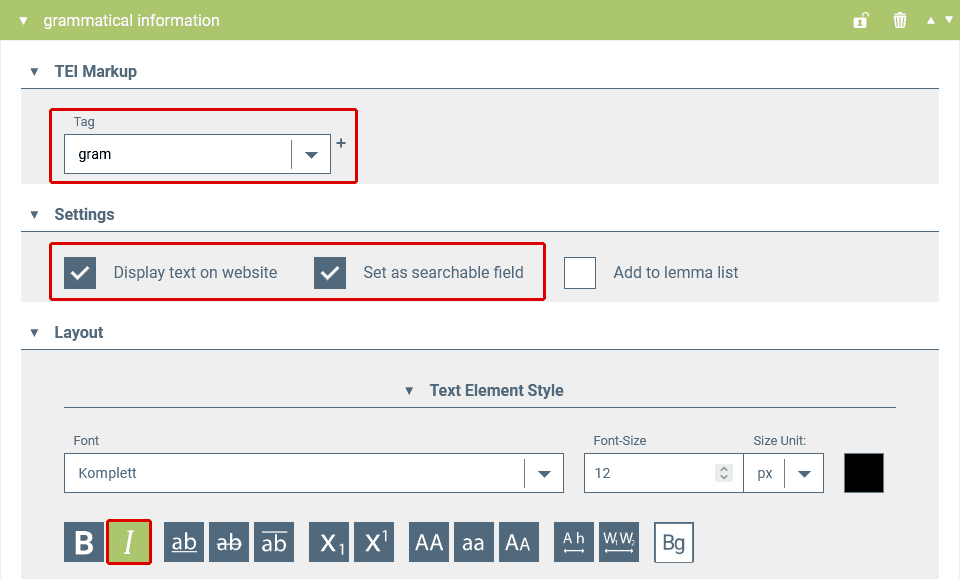 Defining grammar rule